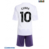 Camisa de Futebol Manchester United Matheus Cunha #10 Equipamento Secundário Infantil 2025-26 Manga Curta (+ Calças curtas)